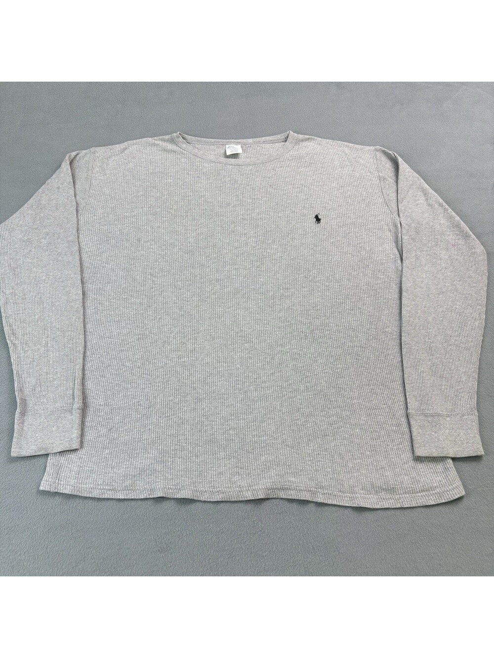 Vintage Polo Ralph Lauren Waffle Knit Thermal Long Sleeve Shirt Size XL Gray